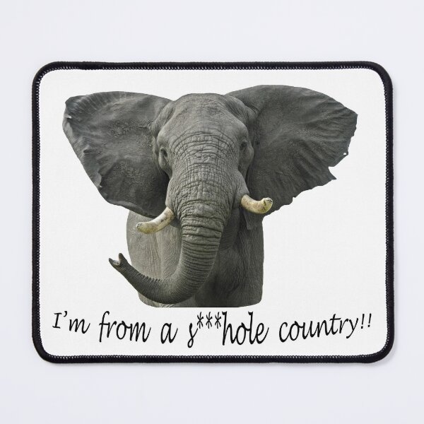 African Elephant - I'm from a s***hole country!! Mouse Pad