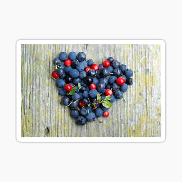 Blueberry heart Sticker