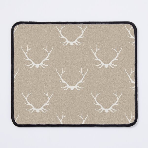 Item preview, Antlers - White on Tan Linen designed and sold by SugarPineDesign.