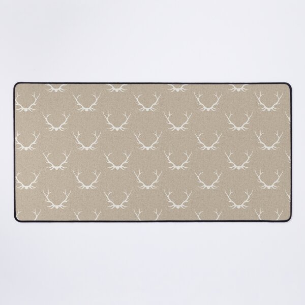Item preview, Antlers - White on Tan Linen designed and sold by SugarPineDesign.