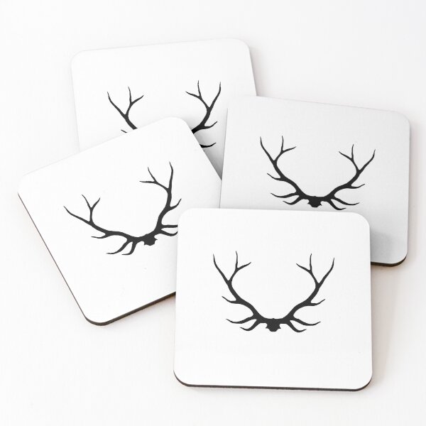 Artikelvorschau, Buck Antlers - Schwarz auf Weiß entworfen und verkauft von SugarPineDesign.