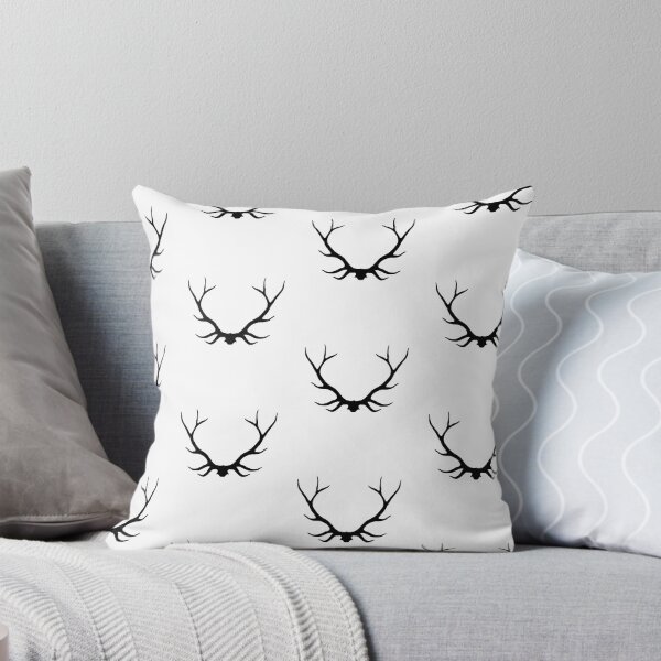 Artikelvorschau, Buck Antlers - Schwarz auf Weiß entworfen und verkauft von SugarPineDesign.
