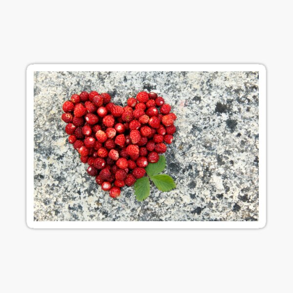 Strawberry heart Sticker