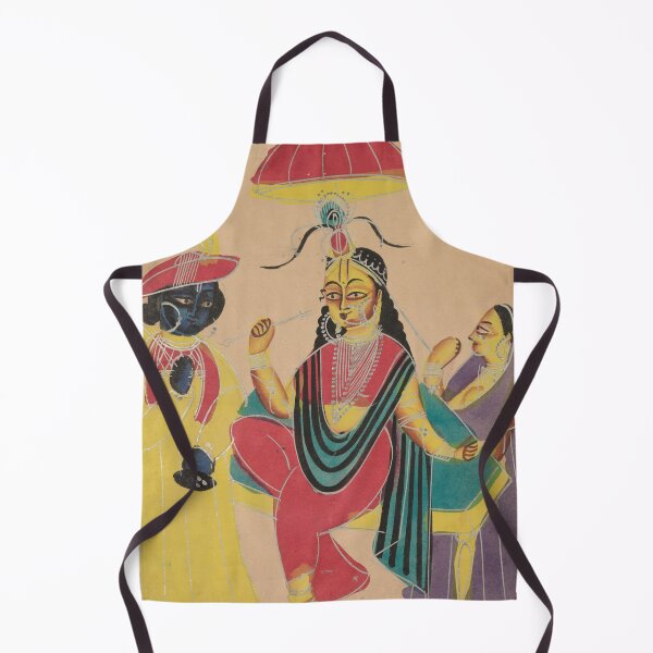 Item preview, Krishna Standing by Radha who is Seated on a Chair designed and sold by HinduArtGallery.