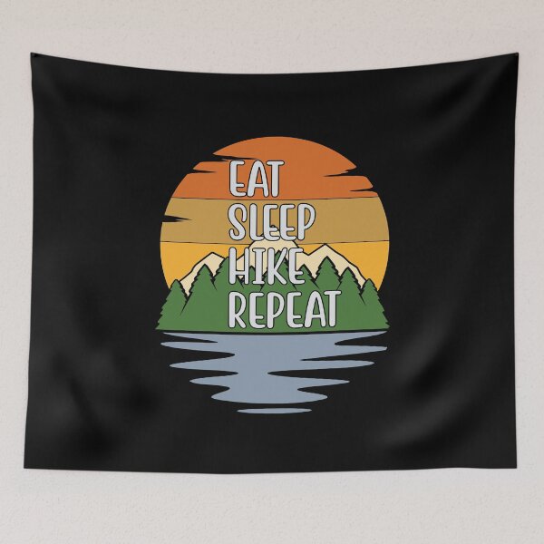 Item preview, Eat Sleep Hike Repeat Hiking Outdoors designed and sold by RoguePixel.