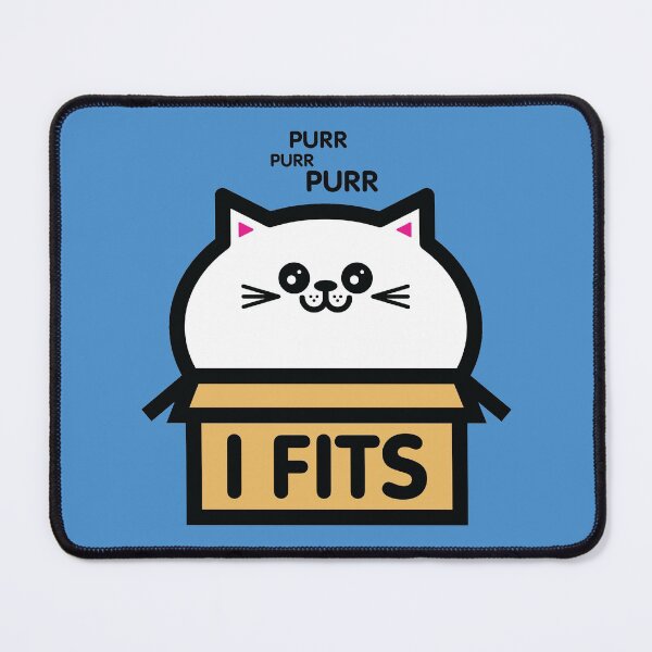 Item preview, If I Fits I Sits Purring Cat Squashed In A Box designed and sold by KittyCotton.