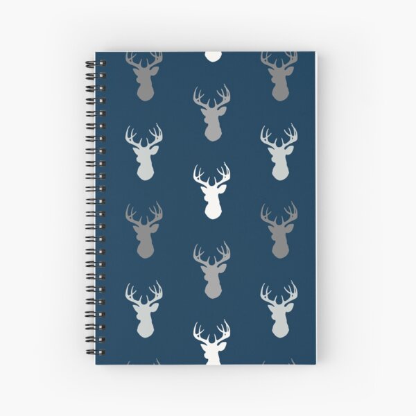 Item preview, Deer Heads - Grey and White on Navy designed and sold by SugarPineDesign.