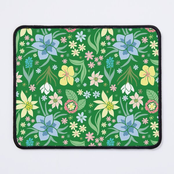 Item preview, Spring Flowers on Miing Green designed and sold by wazoosi.