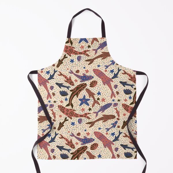 Item preview, Fish, stars and shells on beige designed and sold by Labambapattern.