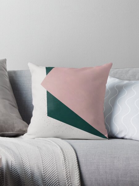 Abstract Art Paint Brush Strokes in Blush Pink Sage Green Pillow for Sale by kasamor Redbubble