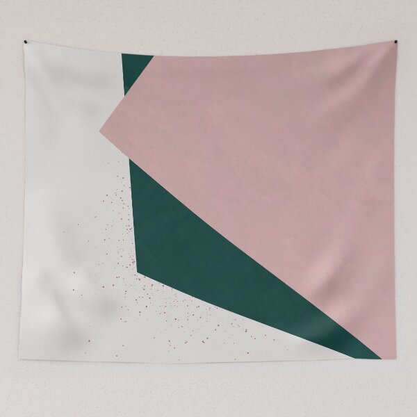 Item preview, Geometric Colour Block in Dusky Pink and Forest Green designed and sold by kasamor.
