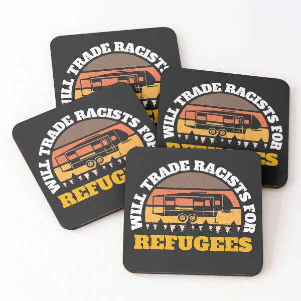 Item preview, Will trade racists for refugees (Camping RV Sunset) designed and sold by UnboundFull.
