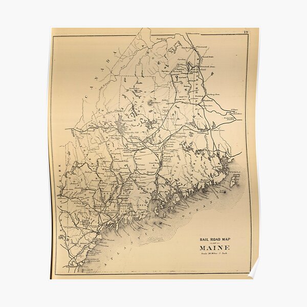 Maine Map Posters Redbubble