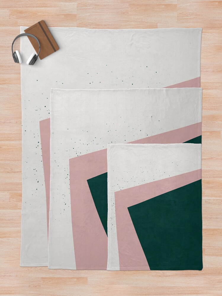 Minimalist Geometric Colour Block in Dusty Pink and Emerald Green