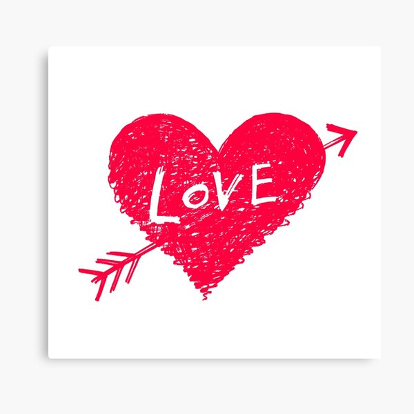 Bright red heart, symbol of love Canvas Print