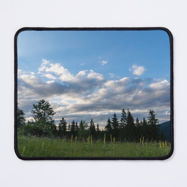 Item preview, Summery Mountain Vibe - Blooming Wildflower Meadow and Fluffy Clouds designed and sold by Georgia Mizuleva.