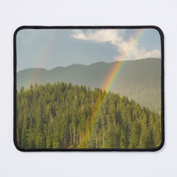 Item preview, Double Rainbow - Looking for the Pot of Gold Among the Pine Trees designed and sold by Georgia Mizuleva.