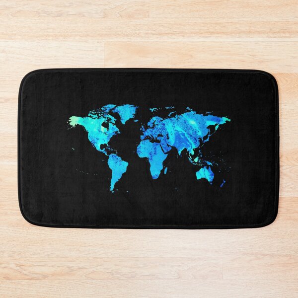Item preview, World Map Abstract Blue Color Texture  designed and sold by Kiki Art.