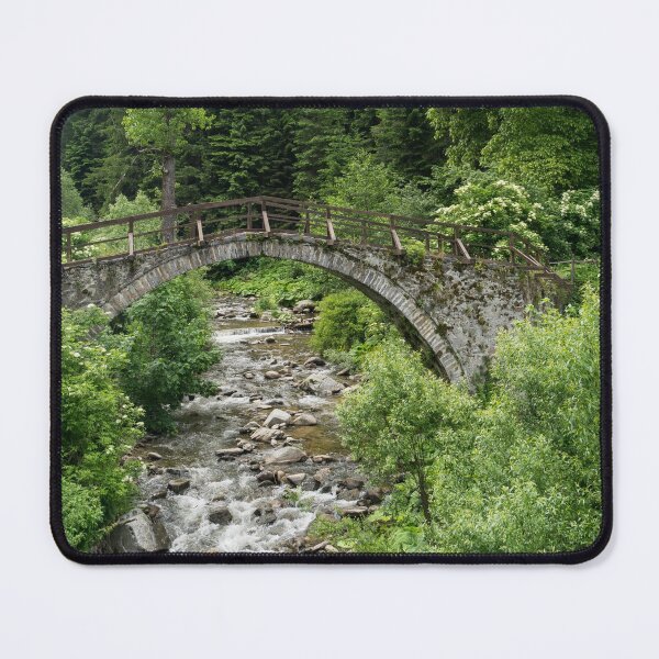 Item preview, Summer Mountain Vibe - Swift Rocky Stream Under an Old Stone Bridge designed and sold by Georgia Mizuleva.