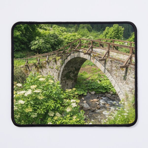 Item preview, Summer Mountain Vibe - Old Stone Bridge and Blooming Elderberries designed and sold by Georgia Mizuleva.