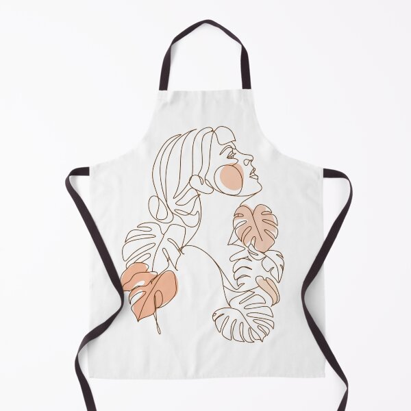 Item preview, Woman monstera leaves one line drawing art. Continuous line style. Abstract minimal illustration designed and sold by OneLinePrint.