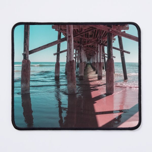 Item preview, Silky Light and Shadow in Mint Green and Pink - Californian Cool Under the Newport Beach Pier designed and sold by Georgia Mizuleva.