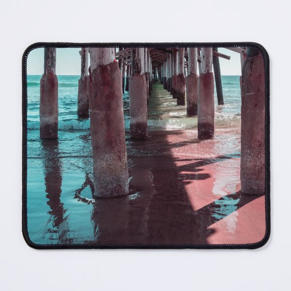 Item preview, Silky Reflections in Mint Greens and Pinks - Californian Cool Under the Newport Beach Pier designed and sold by Georgia Mizuleva.