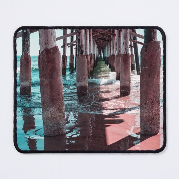 Item preview, Silky Ripples in Mint Greens and Pinks - Californian Cool Under the Newport Beach Pier designed and sold by Georgia Mizuleva.
