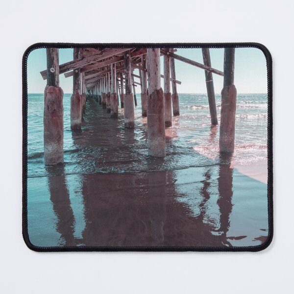 Item preview, Silky Shadows in Mint Green and Pink - Californian Cool Under the Newport Beach Pier designed and sold by Georgia Mizuleva.