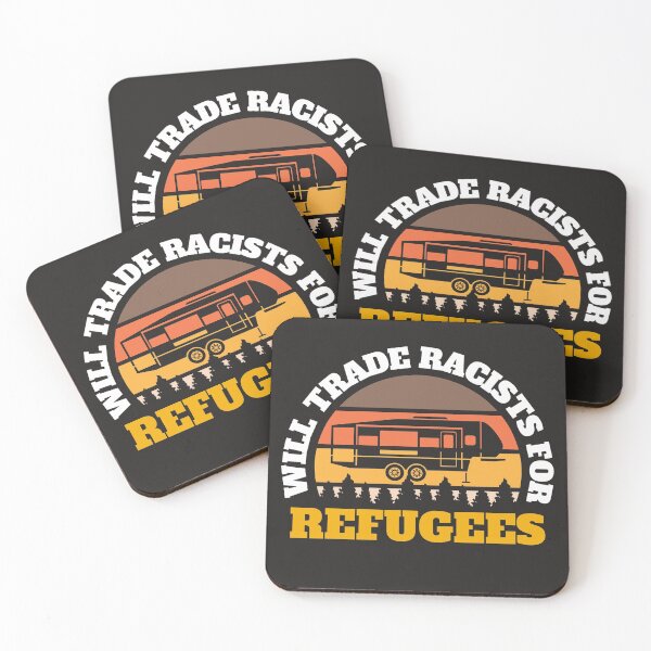 Item preview, Will trade racists for refugees (Camping RV Sunset) designed and sold by UnboundFull.