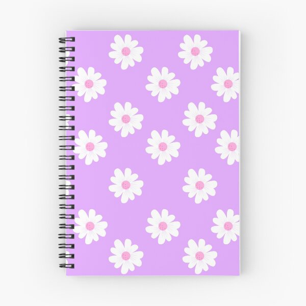 Item preview, White Spring Floral Pattern on Bright Lilac Background designed and sold by DivineMoonlight.