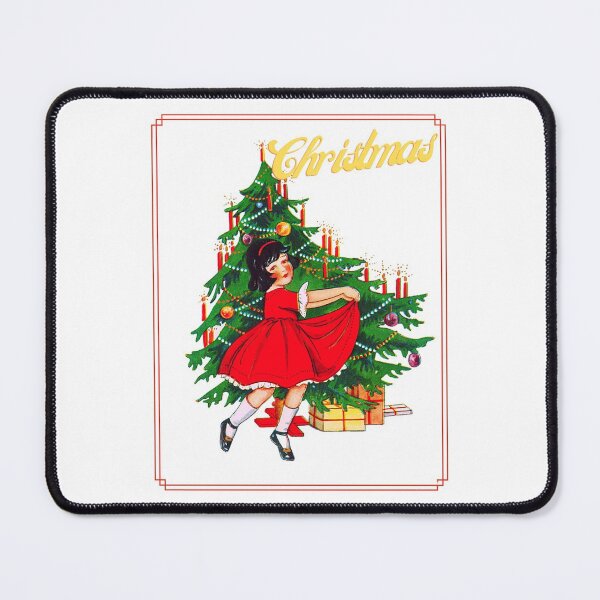 Item preview, Vintage Christmas Print Little Girl with Christmas Tree and Presents designed and sold by Alijoy1359.