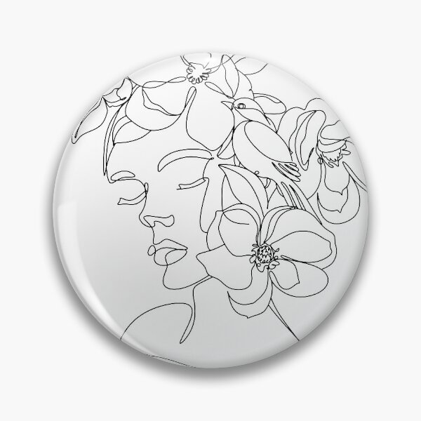 Item preview, Abstract face with flowers by one line vector drawing. Portrait minimalistic style. Botanical print. Nature symbol of cosmetics. Modern continuous line art. Fashion print. designed and sold by OneLinePrint.