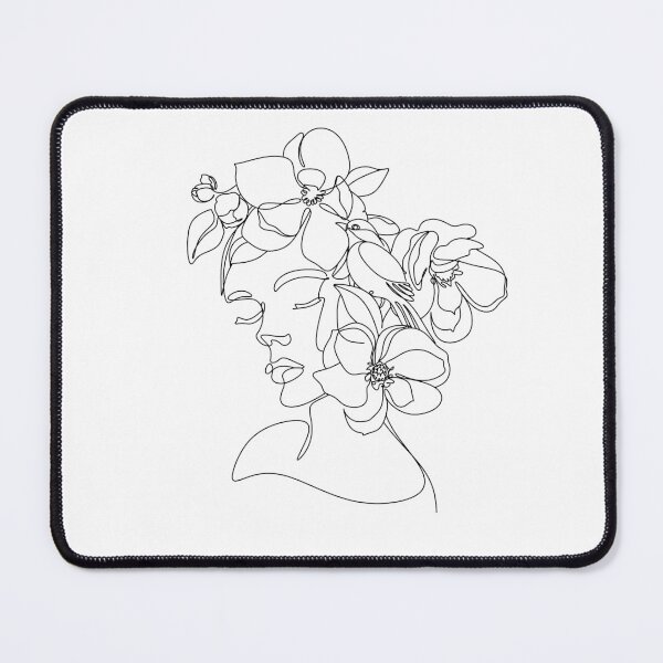 Item preview, Abstract face with flowers by one line vector drawing. Portrait minimalistic style. Botanical print. Nature symbol of cosmetics. Modern continuous line art. Fashion print. designed and sold by OneLinePrint.