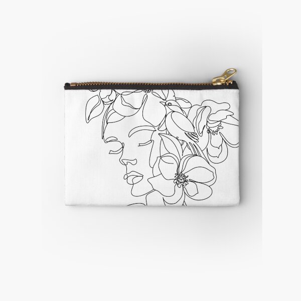 Item preview, Abstract face with flowers by one line vector drawing. Portrait minimalistic style. Botanical print. Nature symbol of cosmetics. Modern continuous line art. Fashion print. designed and sold by OneLinePrint.
