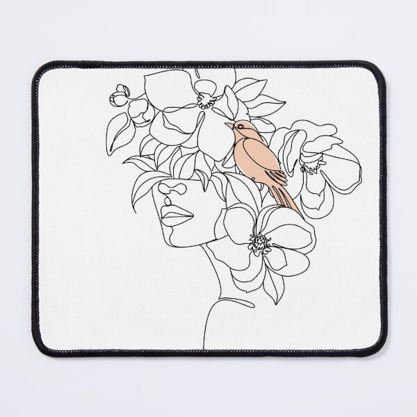 Item preview, Women's faces in one line art style with flowers and leaves.Continuous line art in elegant style for prints, tattoos, posters, textile, cards etc. Beautiful women face  designed and sold by OneLinePrint.