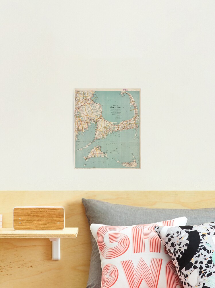 Thumbnail 2 of 3, Photographic Print, Vintage Map of Cape Cod (1917) designed and sold by BravuraMedia.