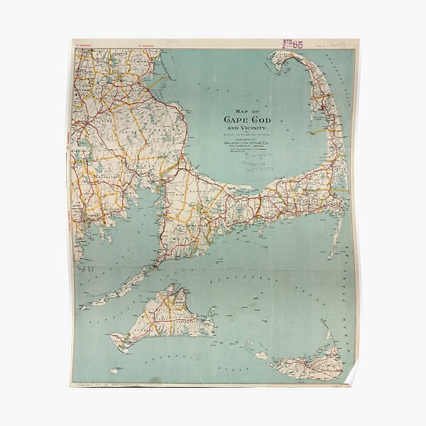 Vintage Map of Cape Cod (1917)  Poster