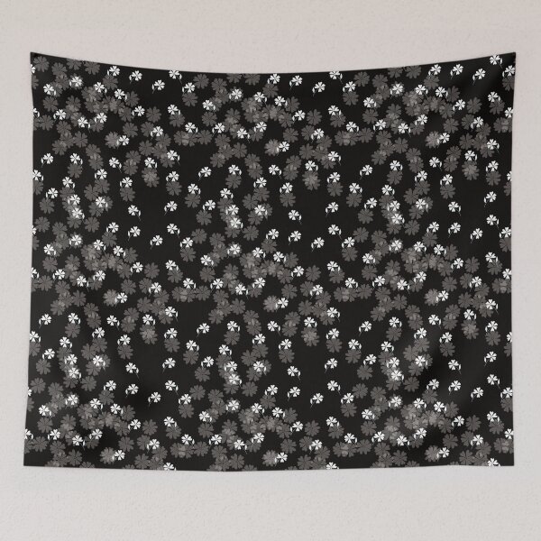 Item preview, White and grey flowers on black designed and sold by Labambapattern.