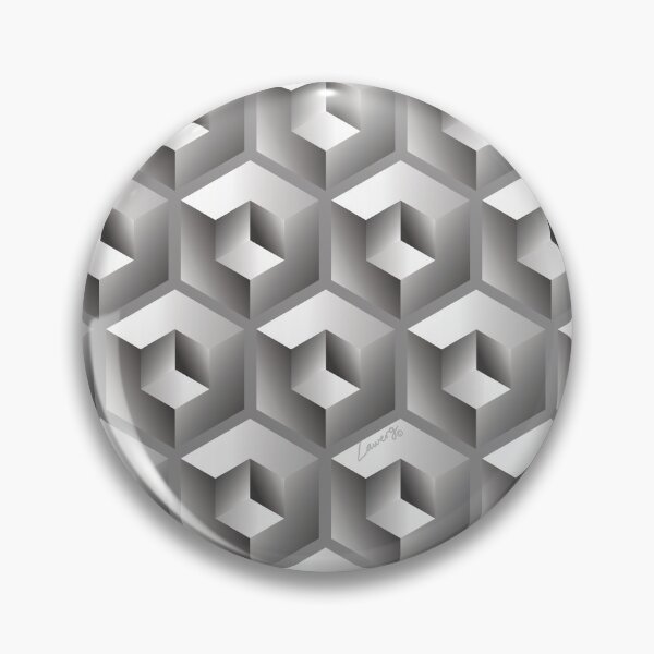 Item preview, 3D GRAY 'CUBE in CUBE' GEOMETRIC ILLUSION PATTERN on Gray/Grey Background (Cube v3 GRAY on GRAY) © designed and sold by DesignsByLawerg.