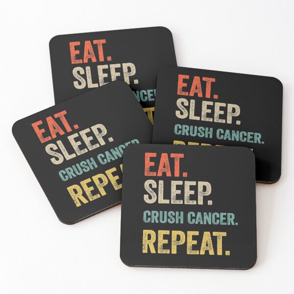 Item preview, Eat sleep crush cancer repeat retro vintage designed and sold by HN-ART.