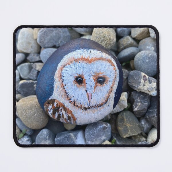 Item preview, Barn owl on a rock designed and sold by lenaliluna.