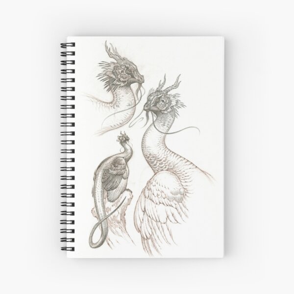 Peafowl Dragon Spiral Notebook