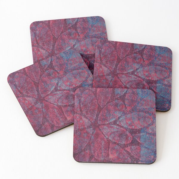 Item preview, Petals pattern, Abstract gel print layered design in pink, blue, magenta and purple designed and sold by AliSullivanArt.
