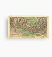 Vintage Map of The Grand Canyon (1926) Canvas Print
