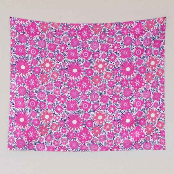 Item preview, Daisies - Blue and Pink  designed and sold by Squarebird.