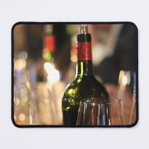 Item preview, Wine bottle and glasses on garden party table designed and sold by wineandwords.