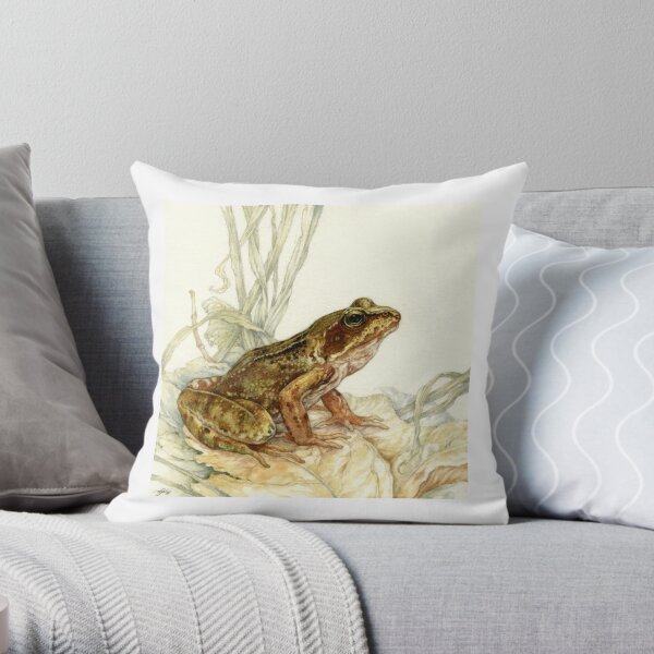 European Common Frog Throw Pillow