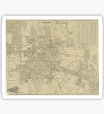 Vintage Map of Downtown Houston (1913) Sticker