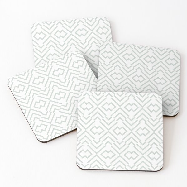 Item preview, Mint Green and White Art Deco Shape Pattern Color Coordinates w/Behr 2022 Color of the Year Breezeway MQ3-21 - Colour - Hue designed and sold by ColorOfTheYears.